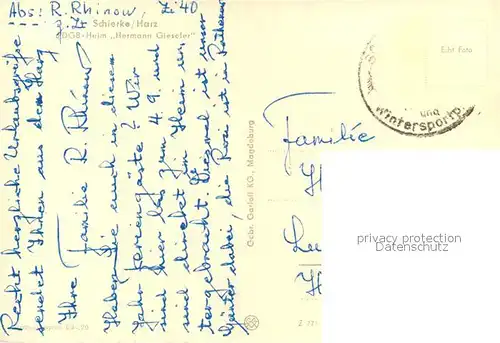 AK / Ansichtskarte Schierke_Harz FDGB Heim Hermann Gieseler Schierke Harz