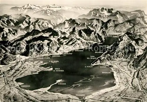 AK / Ansichtskarte Lago_di_Garda Panoramakarte Lago_di_Garda