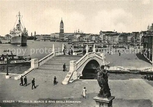 AK / Ansichtskarte Venezia_Venedig Bacino San Marco e Riva degli Schiavoni Venezia Venedig