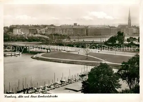 AK / Ansichtskarte Hamburg Alte und Neue Lombardsbruecke Hamburg