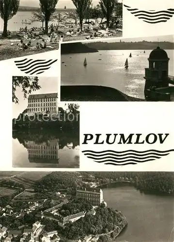 AK / Ansichtskarte Plumlov Strand Teilansichten Fliegeraufnahme Plumlov