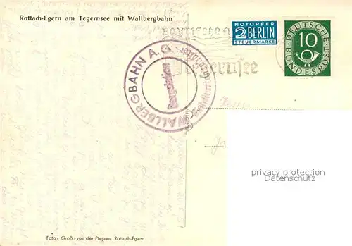 AK / Ansichtskarte Rottach Egern am Tegernsee mit Wallbergbahn Rottach Egern