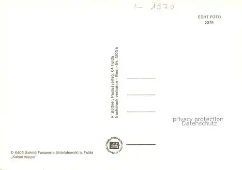 AK / Ansichtskarte Fulda Schloss Fasanerie Kaisertreppe Fulda