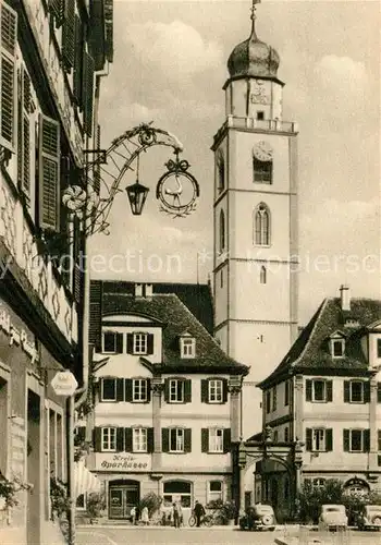 AK / Ansichtskarte Bad_Mergentheim Doppelhaeuser am marktplatz mit Stadtpfarrkirche Bad_Mergentheim