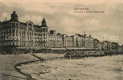 AK / Ansichtskarte Ostende_Flandre La plage a maree montante Ostende_Flandre