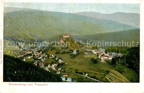 AK / Ansichtskarte Schwarzburg_Thueringer_Wald Panorama Blick vom Trippstein Schwarzburg_Thueringer