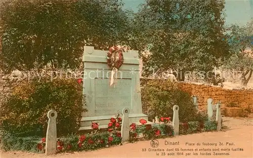 AK / Ansichtskarte Dinant_Wallonie Place du Faubourg Saint Paul Monument aux morts Dinant Wallonie