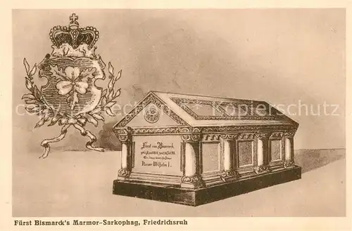 AK / Ansichtskarte Friedrichsruh_Aumuehle Fuerst Bismarck Marmor Sarkophag Wappen Krone Friedrichsruh_Aumuehle