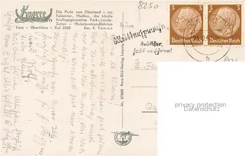 AK / Ansichtskarte Meissen_Elbe_Sachsen Felsentor an der Knorre Blick zur Albrechtsburg Meissen_Elbe_Sachsen