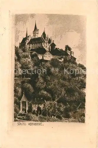 AK / Ansichtskarte Wernigerode_Harz Schloss Original Radierung Handabzug Kuenstlerkarte Wernigerode Harz