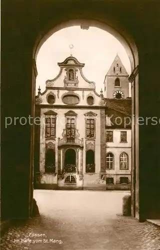 AK / Ansichtskarte Fuessen_Allgaeu Im Hofe vom Kloster St Mang Fuessen Allgaeu