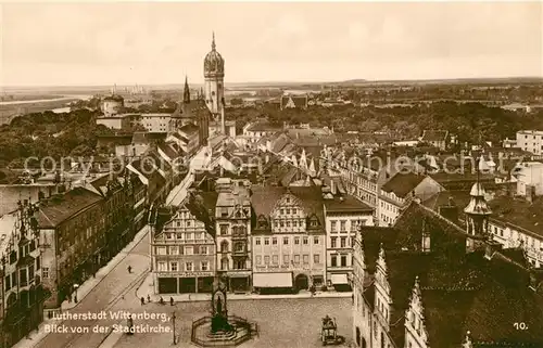 AK / Ansichtskarte Wittenberg_Lutherstadt Stadtpanorama Blick von der Stadtkirche Trinks Postkarte Wittenberg_Lutherstadt