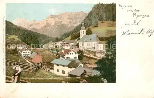 AK / Ansichtskarte Ramsau_Berchtesgaden Kirche Panorama Ramsau Berchtesgaden