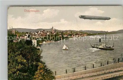 AK / Ansichtskarte ueberlingen_Bodensee Zeppelin Luftschiff ueberlingen Bodensee