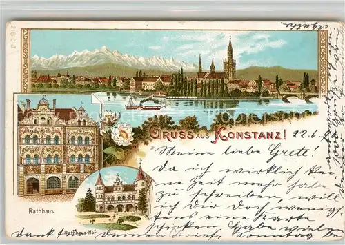 AK / Ansichtskarte Konstanz_Bodensee Rathaus Schloss  Konstanz_Bodensee