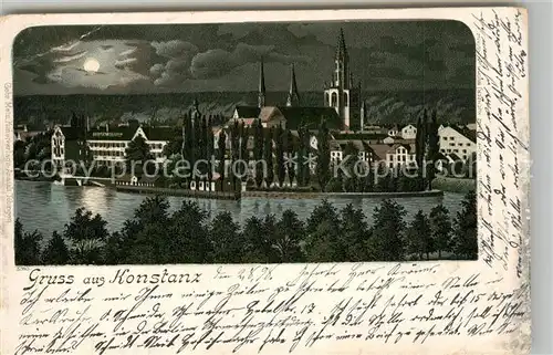 AK / Ansichtskarte Konstanz_Bodensee Panorama Mondschein Konstanz_Bodensee