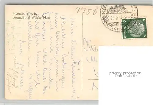 AK / Ansichtskarte Meersburg_Bodensee Strandhotel Wilder Mann Meersburg Bodensee