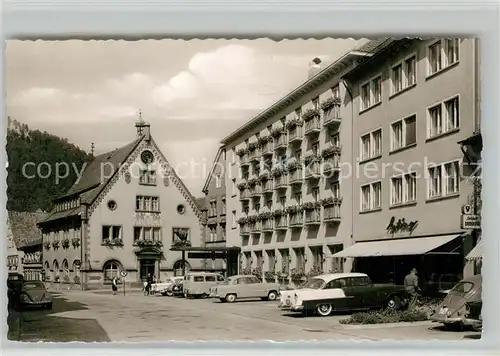 AK / Ansichtskarte Hornberg_Schwarzwald Rathaus Hotel Baeren Hornberg Schwarzwald