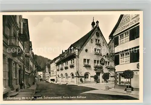 AK / Ansichtskarte Hornberg_Schwarzwald Rathaus Stadtpanorama Hornberg Schwarzwald