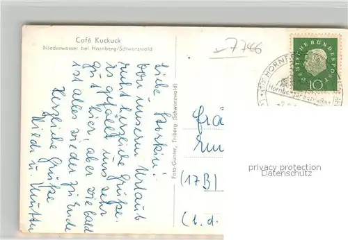 AK / Ansichtskarte Niederwasser Cafe Kuckuck Niederwasser