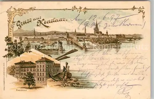 AK / Ansichtskarte Konstanz_Bodensee Kaserne Panorama Konstanz_Bodensee