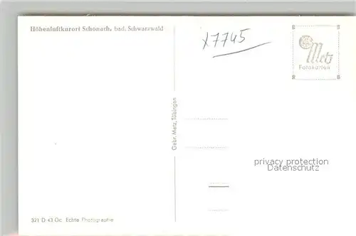 AK / Ansichtskarte Schonach_Schwarzwald Stadtpanorama Schonach Schwarzwald