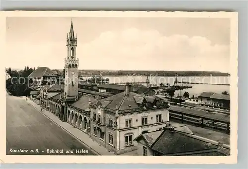 AK / Ansichtskarte Konstanz_Bodensee Bahnhof Hafen Konstanz_Bodensee