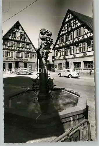 AK / Ansichtskarte Wiesensteig Fachwerkhaeuser Brunnen Wiesensteig