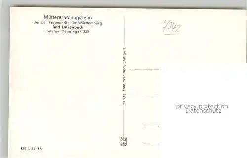 AK / Ansichtskarte Bad_Ditzenbach Muettererholungsheim Frauenhilfe Bad_Ditzenbach