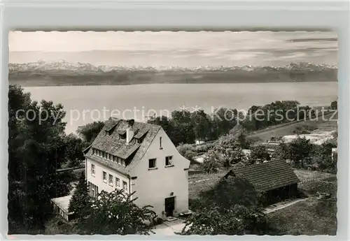 AK / Ansichtskarte ueberlingen_Bodensee Jugendherberge Bodensee Schweizer Alpen ueberlingen Bodensee