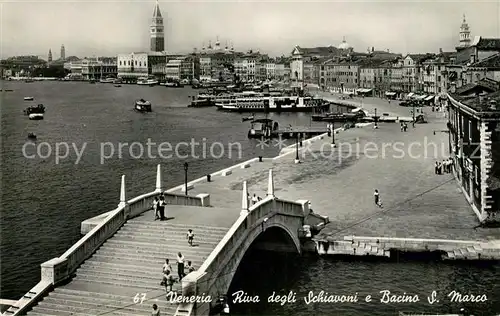 AK / Ansichtskarte Venezia_Venedig Riva degli Schiavoni e Bacino San Marco Venezia Venedig