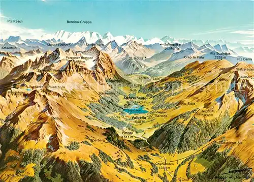 AK / Ansichtskarte Lenzerheide_GR Valbella Panoramakarte Lenzerheide GR