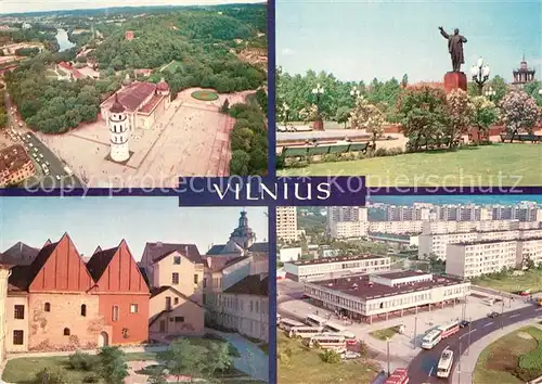 AK / Ansichtskarte Vilnius Fliegeraufnahme Turm Denkmal Neubauviertel Vilnius