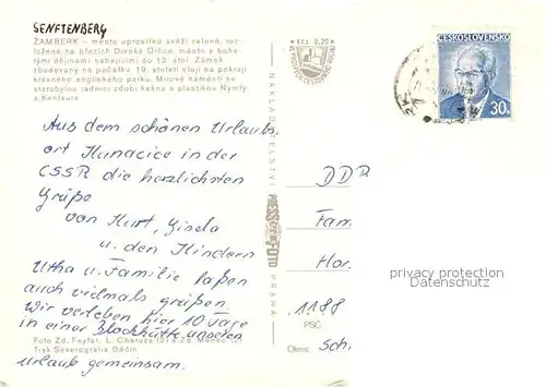 AK / Ansichtskarte Zamberk  Zamberk