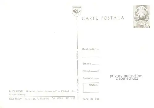 AK / Ansichtskarte Bukarest Hotel Intercontinental Bukarest