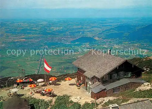 AK / Ansichtskarte Untersberg Zeppezauerhaus mit Salzburg und Alpenland Untersberg