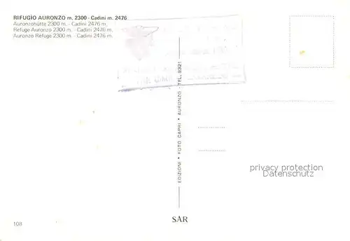 AK / Ansichtskarte Auronzo Rifugio Auronzo  Auronzo