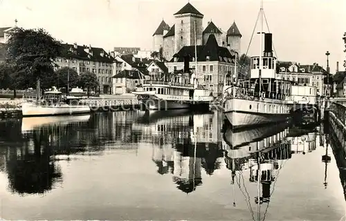 AK / Ansichtskarte Annecy_Haute Savoie Le Port et le Chateau Annecy Haute Savoie