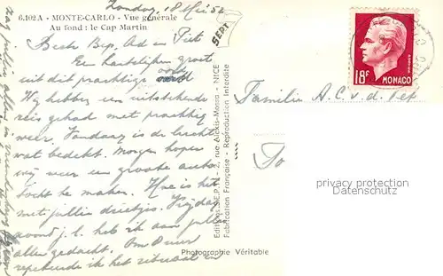 AK / Ansichtskarte Monte Carlo Le Cap Martin Monte Carlo