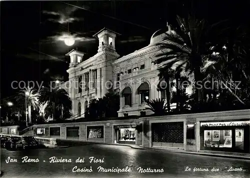 AK / Ansichtskarte San_Remo Casino Municipale Notturno San_Remo