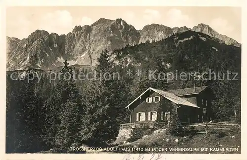 AK / Ansichtskarte Mittenwald_Bayern Grossherzog Adolfhaus Vereinsalpe mit Kammleiten Mittenwald Bayern