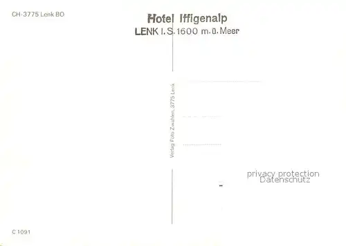AK / Ansichtskarte Lenk_Simmental Iffigenalp Lenk Simmental
