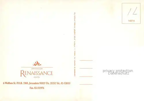 AK / Ansichtskarte Jerusalem_Meiningen Renaissance Hotel Pool Jerusalem_Meiningen