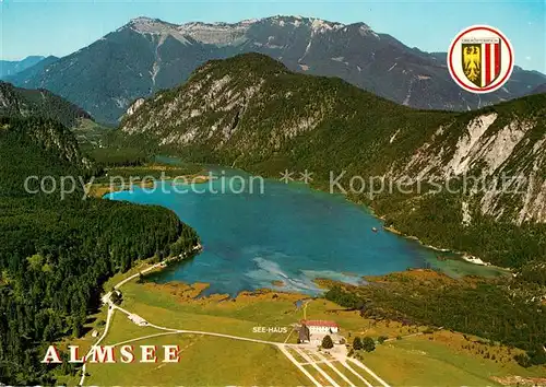 AK / Ansichtskarte Almsee Fliegeraufnahme bei Gruenau im Almtal Almsee