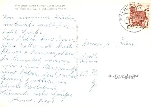 AK / Ansichtskarte Fischen_Allgaeu mit Nebelhorn Rubihorn Fischen Allgaeu