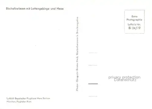 AK / Ansichtskarte Bischofswiesen Fliegeraufnahme mit Lattengebirge und Hexe Bischofswiesen