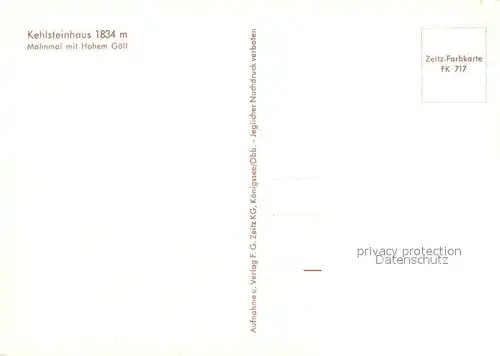 AK / Ansichtskarte Kehlsteinhaus Mahnmal Hoher Goell Kehlsteinhaus
