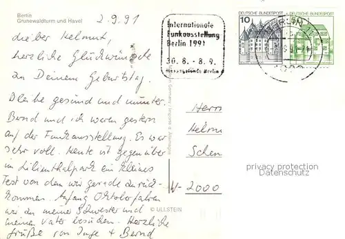 AK / Ansichtskarte Berlin Grunewaldturm Havel Berlin