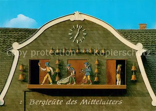 AK / Ansichtskarte Goslar Glockenspiel Marktplatz Bergleute des Mittelalters Goslar