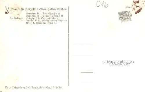 AK / Ansichtskarte Meissen_Elbe_Sachsen Prunkspiegel von Kaendler Prozellanmanufaktur Meissen_Elbe_Sachsen